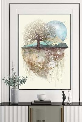 File tranh File tranh hiện đại pha lê gương KF75905 (file gốc) chủ đề phong thủy