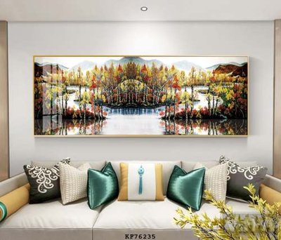 File tranh gốc in trần nhà File tranh hiện đại pha lê gương KF76235 3D