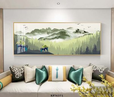 File in trần File tranh hiện đại pha lê gương KF76371 (bản gốc) bầu trời