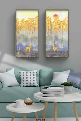 Hình ảnh file gốc in trần nhà File tranh hiện đại pha lê gương KF76464