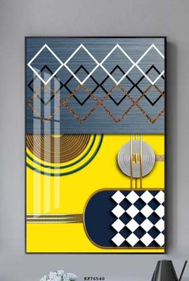 File gốc File tranh hiện đại pha lê gương KF76540 (in mica) trang trí