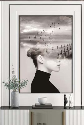 File in lụa File tranh hiện đại pha lê gương KF76806 (chất lượng cao) File tranh hiện đại pha lê gương KF76806