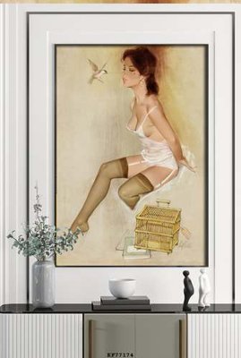 File tranh File tranh hiện đại pha lê gương KF77174 (bản gốc) treo quán cafe