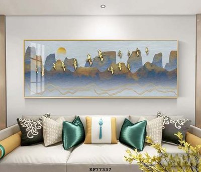 File in trần File tranh hiện đại pha lê gương KF77337 (bản gốc) hoa văn