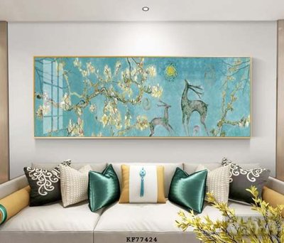 File tranh File tranh hiện đại pha lê gương KF77424 (bản gốc) treo quán cafe