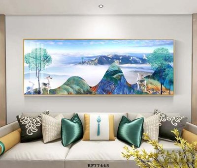 File gốc File tranh hiện đại pha lê gương KF77448 (in mica) làm bảng hiệu