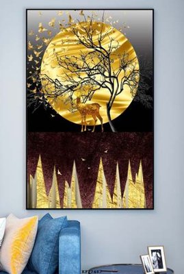 File gốc File tranh hiện đại pha lê gương KF77487 (chuẩn màu) cho in offset