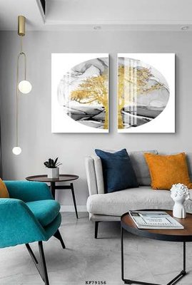 File gốc File tranh hiện đại pha lê gương KF79156 (in lụa) trang trí tường