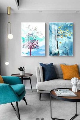 File in lụa File tranh hiện đại pha lê gương KF79425 (tân cổ điển) File tranh hiện đại pha lê gương KF79425