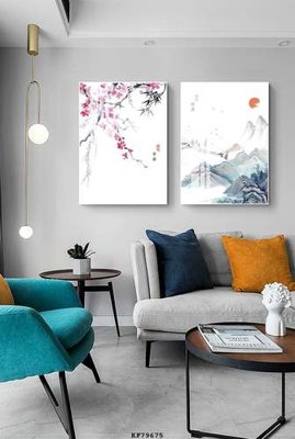 File tranh File tranh hiện đại pha lê gương KF79675 (bản gốc) in lụa dán tường