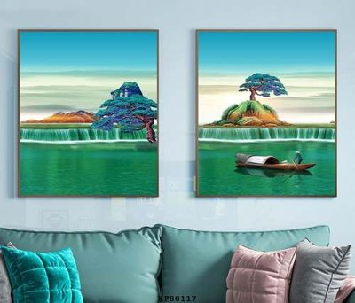 File in trần File tranh hiện đại pha lê gương KF80117 (bản gốc) hoa văn