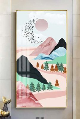 File tranh in tráng gương File tranh hiện đại pha lê gương KF80323 (siêu nét)