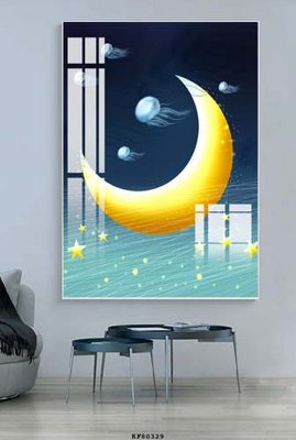 Download file gốc File tranh hiện đại pha lê gương KF80329 (in lụa) tranh 3D