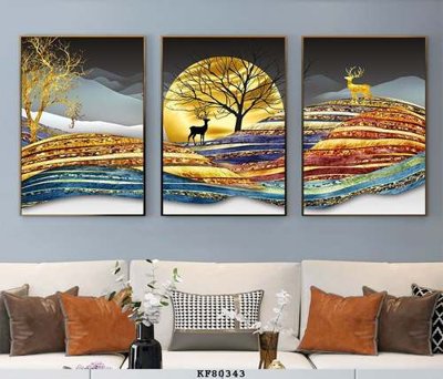 File gốc File tranh hiện đại pha lê gương KF80343 (in lụa) trang trí tường