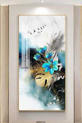 File in mica File tranh hiện đại pha lê gương KF80732 (bản gốc) làm vách ngăn