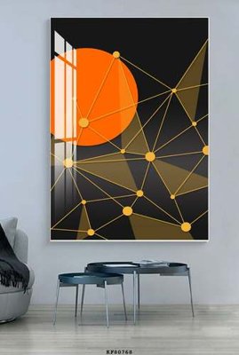 File in mica File tranh hiện đại pha lê gương KF80768 (bản gốc) làm vách ngăn