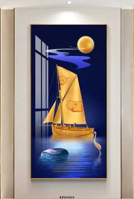 File tranh File tranh hiện đại pha lê gương KF80869 (bản gốc) in lụa 5D