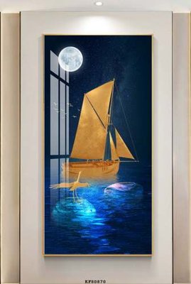 File ảnh File tranh hiện đại pha lê gương KF80870 (gốc) cho trang trí nhà hàng