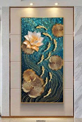 File PSD File tranh hiện đại pha lê gương KF80952 (bản gốc) đã tách nền