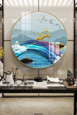 File gốc File tranh hiện đại pha lê gương KF81009 (in mica) làm bảng hiệu