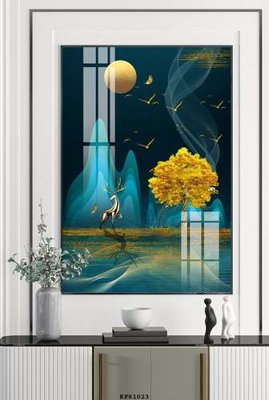 Download file File tranh hiện đại pha lê gương KF81023 (gốc) in mica bàn thờ