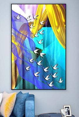 File tranh File tranh hiện đại pha lê gương KF81085 (gốc) chủ đề thành phố