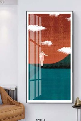 File in trần File tranh hiện đại pha lê gương KF81141 (bản gốc) mây trời