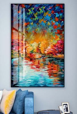 Download file gốc File tranh hiện đại pha lê gương KF81265 (in lụa) hoa lá