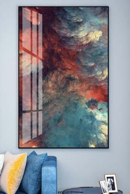 File tranh File tranh hiện đại pha lê gương KF81277 (ảnh gốc) in trần 3D