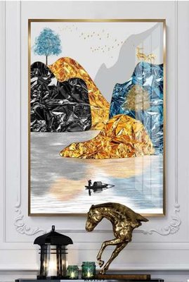 File tranh File tranh hiện đại pha lê gương KF81389 (bản gốc) treo phòng ăn