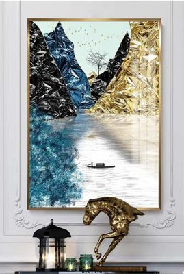 Tải file File tranh hiện đại pha lê gương KF81394 (gốc) chủ đề hoa sen