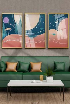 File tranh File tranh hiện đại pha lê gương KF81427 (gốc) in vải canvas