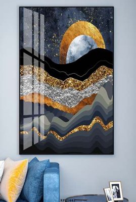 File in trần File tranh hiện đại pha lê gương KF81442 (bản gốc) mây trời