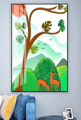 File tranh gốc File tranh hiện đại pha lê gương KF81588 (bản đẹp) độc quyền