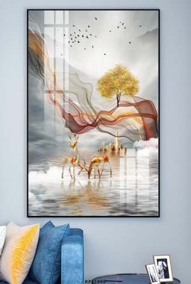 File gốc File tranh hiện đại pha lê gương KF81980 (in mica) cắt laser