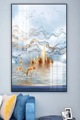 File gốc in ấn File tranh hiện đại pha lê gương KF81986 độ phân giải cao