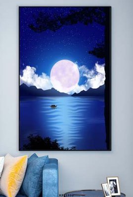 File in trần File tranh hiện đại pha lê gương KF81998 (bản gốc) phong cảnh