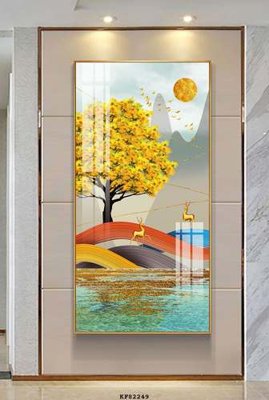 Download file gốc File tranh hiện đại pha lê gương KF82249 (in lụa) cao cấp