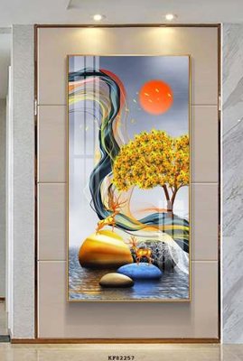 File gốc File tranh hiện đại pha lê gương KF82257 (vector) cho in ấn