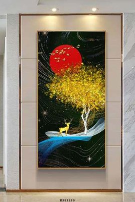 File tranh File tranh hiện đại pha lê gương KF82260 (bản gốc) treo phòng ăn