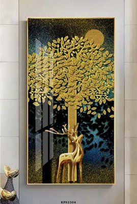 File tranh File tranh hiện đại pha lê gương KF82304 (bản gốc) in lụa 5D