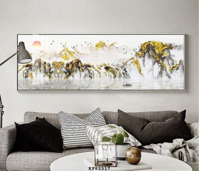 File in lụa File tranh hiện đại pha lê gương KF82317 (hoa văn) File tranh hiện đại pha lê gương KF82317