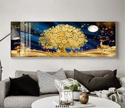 File in trần File tranh hiện đại pha lê gương KF82485 (file gốc) hoa văn 3D