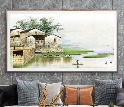 File in lụa File tranh hiện đại pha lê gương KF82608 (phong cảnh) File tranh hiện đại pha lê gương KF82608