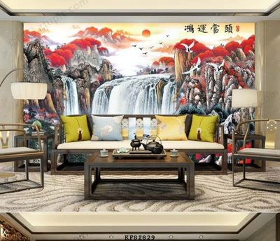 File in trần File tranh hiện đại pha lê gương KF82829 (bản gốc) mây trời