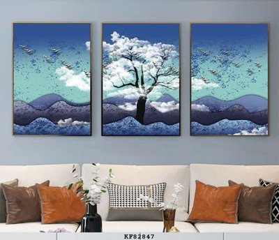 File in trần File tranh hiện đại pha lê gương KF82847 (file gốc) hoa văn 3D