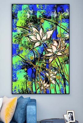 File in trần File tranh hiện đại pha lê gương KF82996 (bản gốc) bầu trời