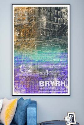 File tranh File tranh hiện đại pha lê gương KF83076 (bản gốc) treo quán cafe