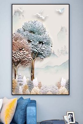 File PSD File tranh hiện đại pha lê gương KF83242 (gốc) nhiều lớp (multi-layer)