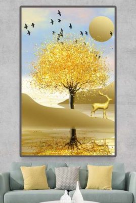 Ảnh gốc file in lụa File tranh hiện đại pha lê gương KF83510 chi tiết